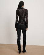 Veronica Beard Matty Sequin Button-Down Shirt - Dark Currant