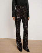 Veronica Beard Collier Sequin Skinny-Flare Pant - Dark Currant