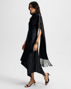 Veronica Beard Wyndham Silk Midi Dress - Black