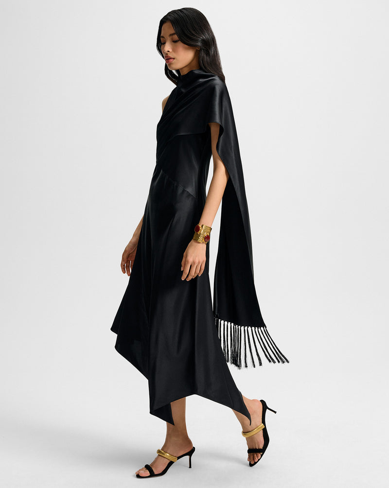 Veronica Beard Wyndham Silk Midi Dress - Black