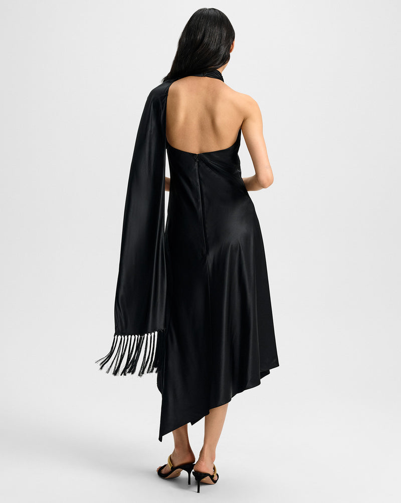 Veronica Beard Wyndham Silk Midi Dress - Black