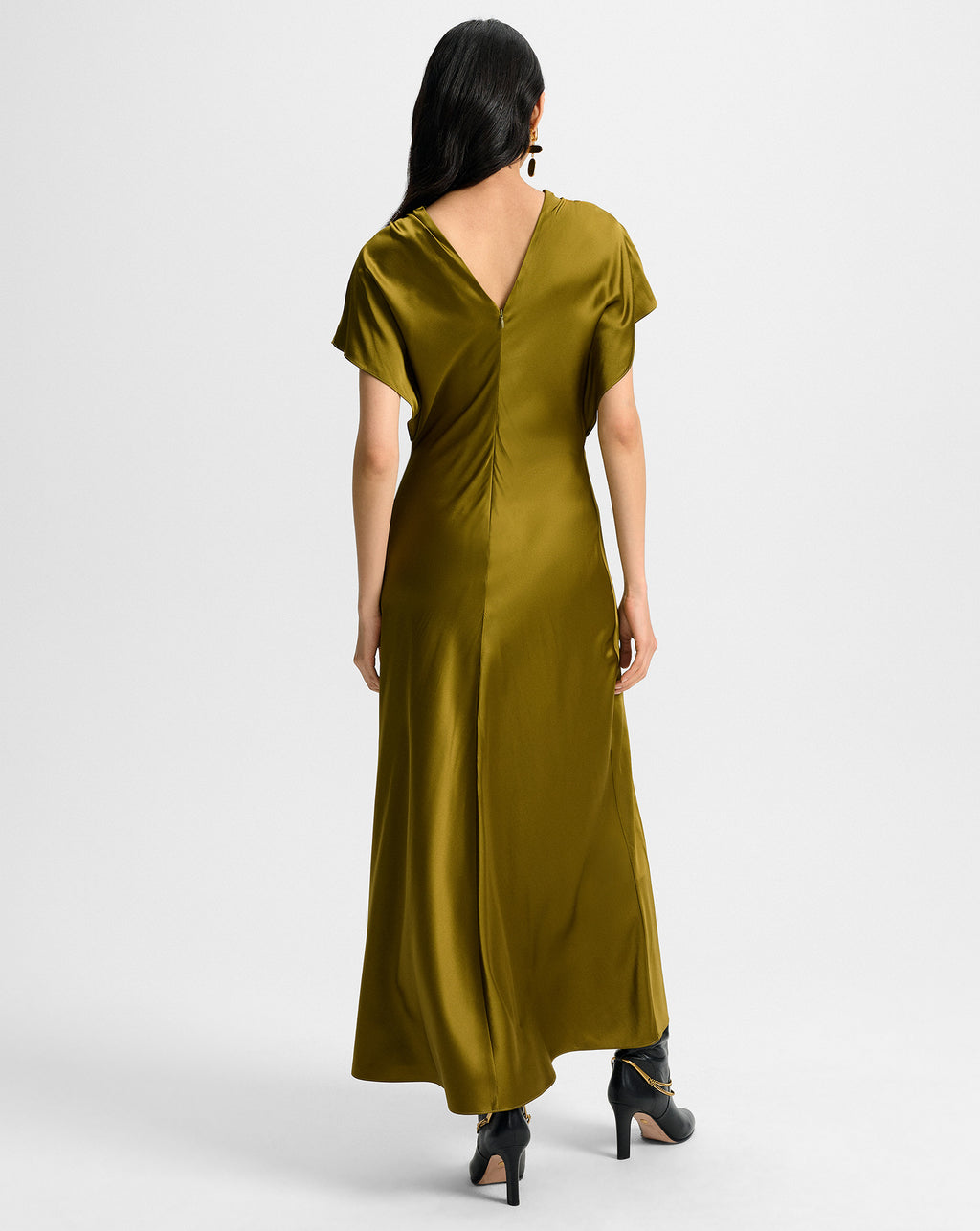 Veronica Beard Redgrave Silk Midi Dress - Moss