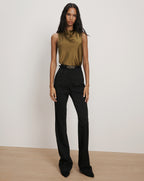 Veronica Beard Tam Silk Sleeveless Top - Moss