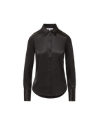 Veronica Beard Monique Silk Button-Down Shirt - Black
