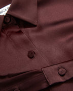 Veronica Beard Monique Silk Button-Down Shirt - Dark Currant