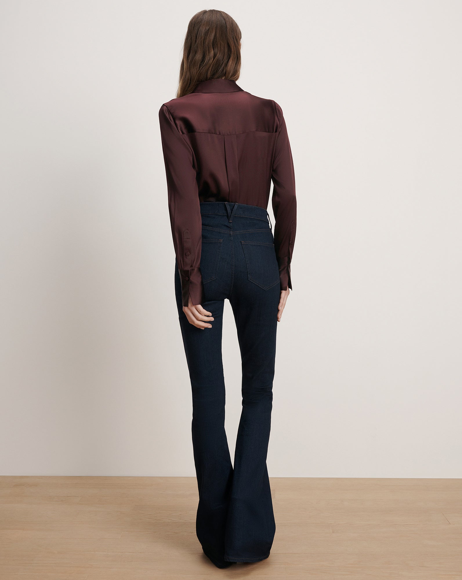 Veronica Beard Monique Silk Button-Down Shirt - Dark Currant