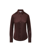 Veronica Beard Monique Silk Button-Down Shirt - Dark Currant
