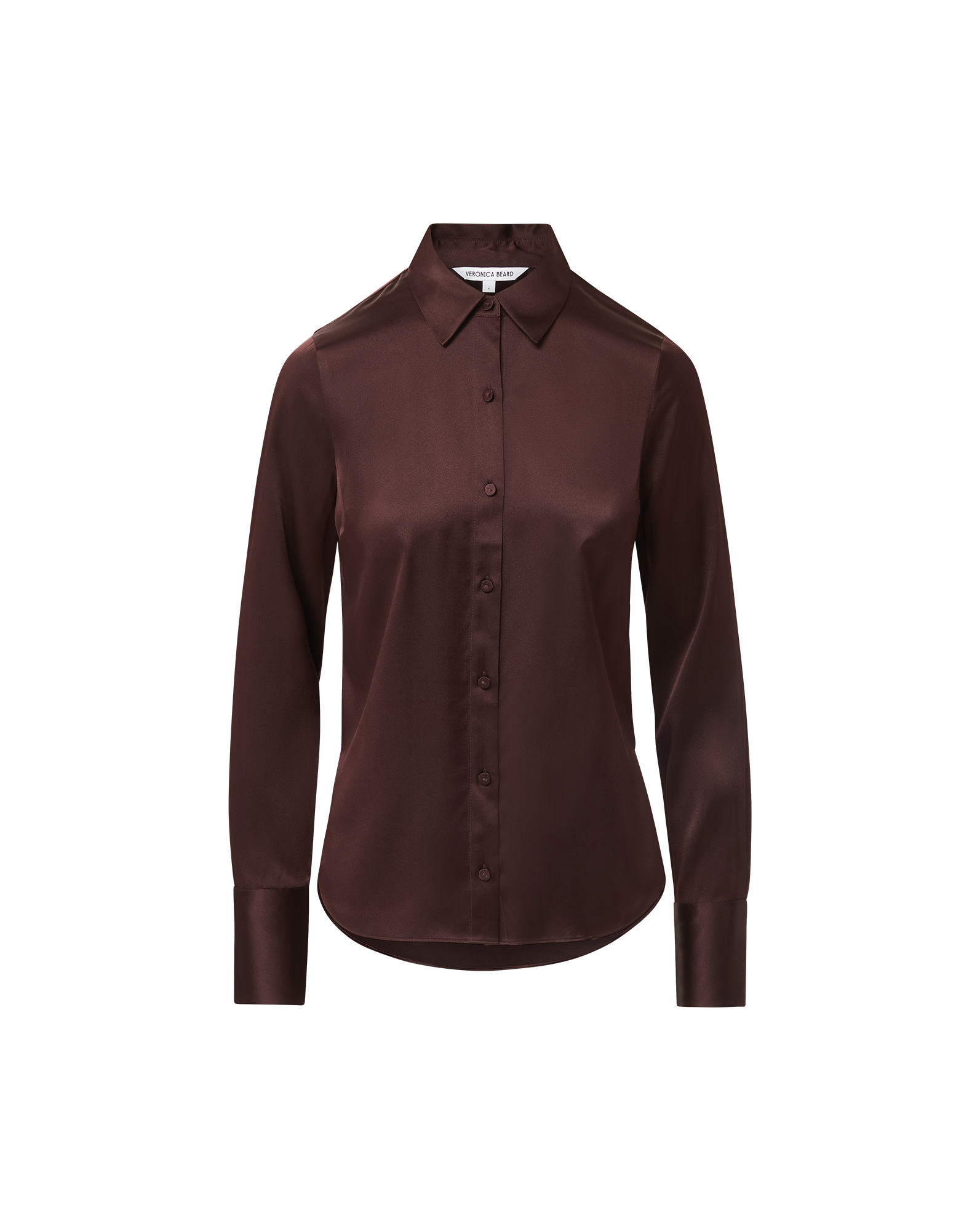 Veronica Beard Monique Silk Button-Down Shirt - Dark Currant