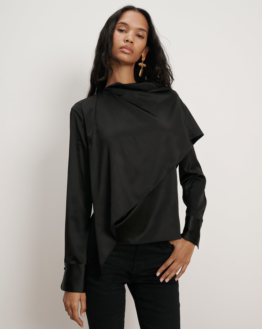 Veronica Beard Daleney Scarf Blouse - Black