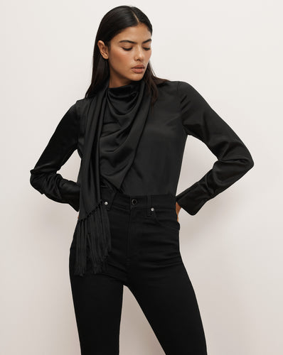 Veronica Beard Daleney Scarf Blouse - Black