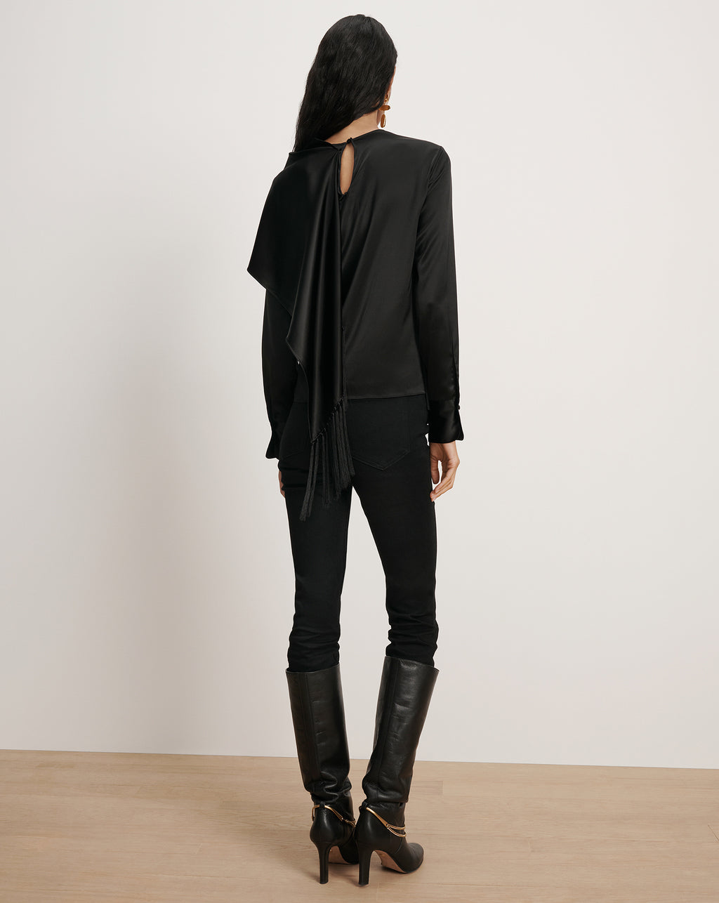 Veronica Beard Daleney Scarf Blouse - Black