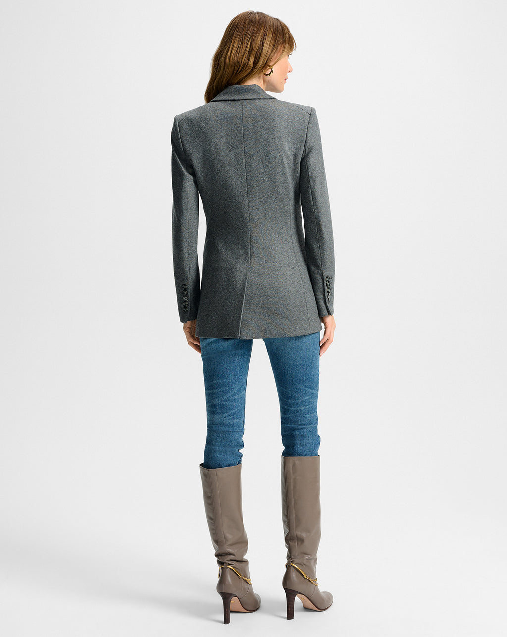 Veronica Beard Ryanne Wool Jersey Jacket - Medium Heather Grey