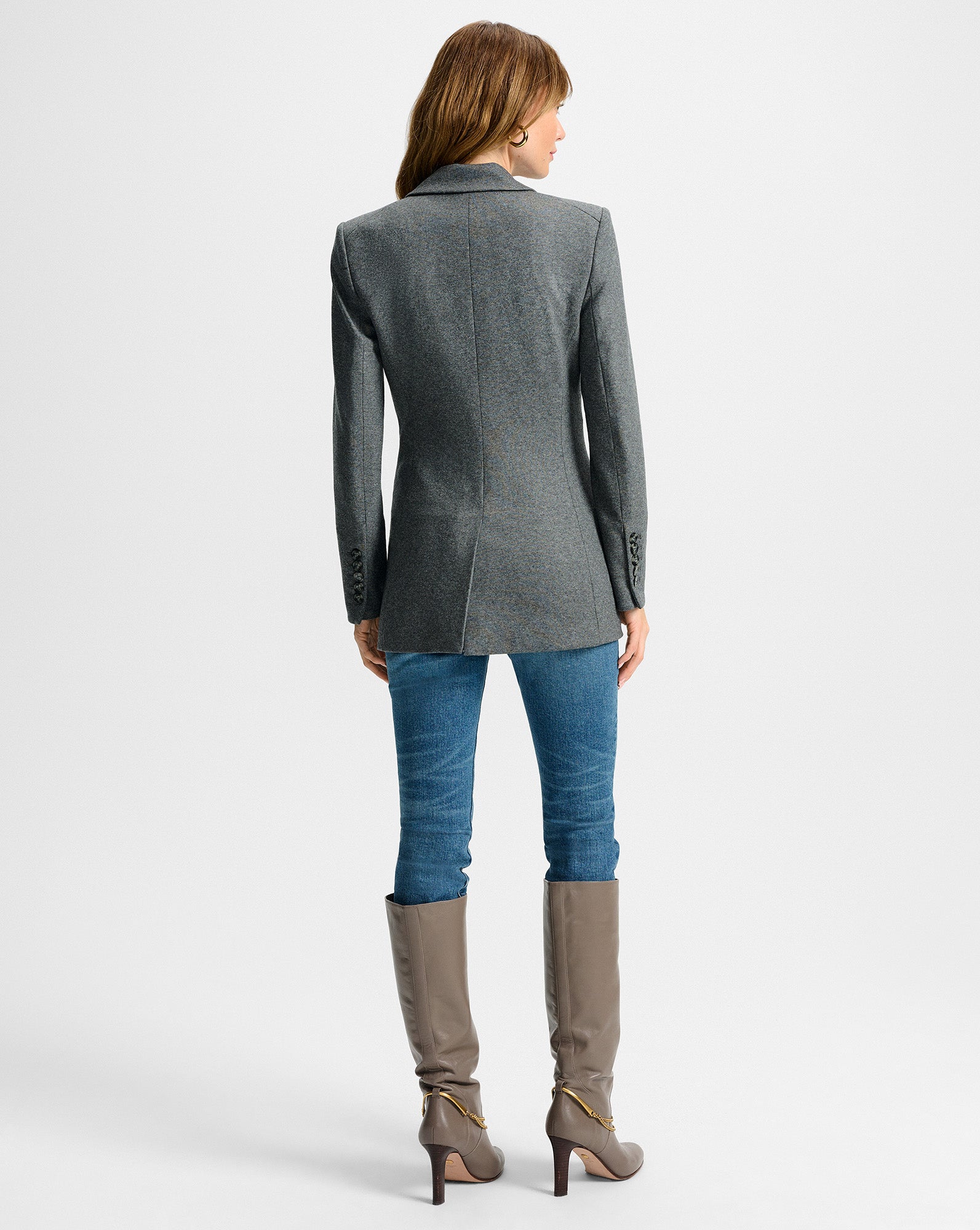 Veronica Beard Ryanne Wool Jersey Jacket - Medium Heather Grey