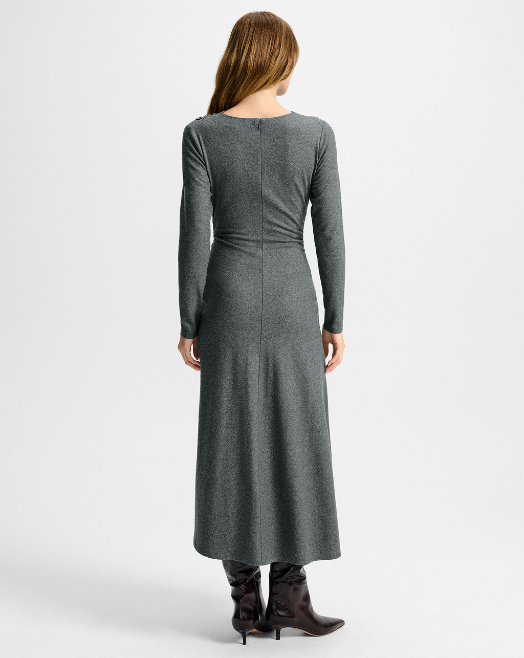 Veronica Beard Theodora Wool Midi Dress - Medium Heather Grey