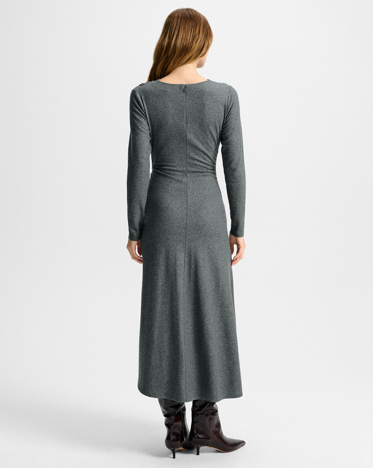 Veronica Beard Theodora Wool Midi Dress - Medium Heather Grey