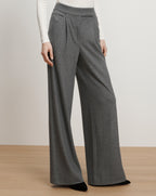 Veronica Beard Marbeau Wide-Leg Pant - Medium Heather Grey