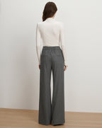 Veronica Beard Marbeau Wide-Leg Pant - Medium Heather Grey