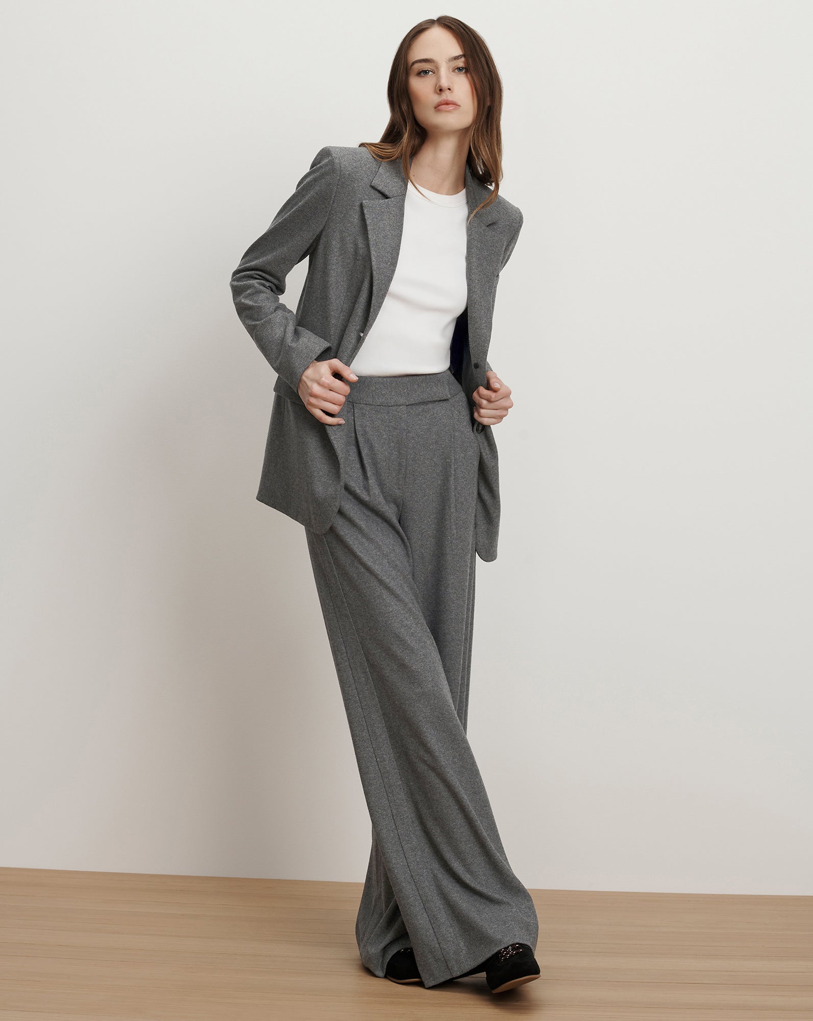 Veronica Beard Ryanne Wool Jersey Jacket - Medium Heather Grey