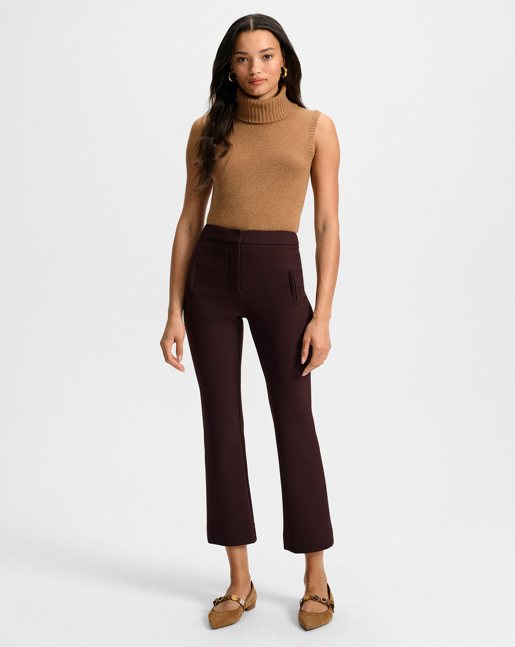 Veronica Beard Mazzy Cashmere Sleeveless Sweater - Dark Acorn Melange