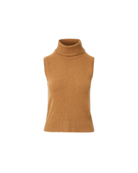 Veronica Beard Mazzy Cashmere Sleeveless Sweater - Dark Acorn Melange