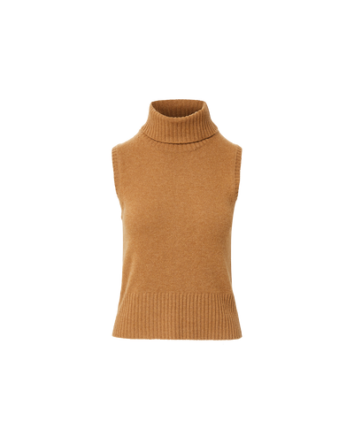 Veronica Beard Mazzy Cashmere Sleeveless Sweater - Dark Acorn Melange