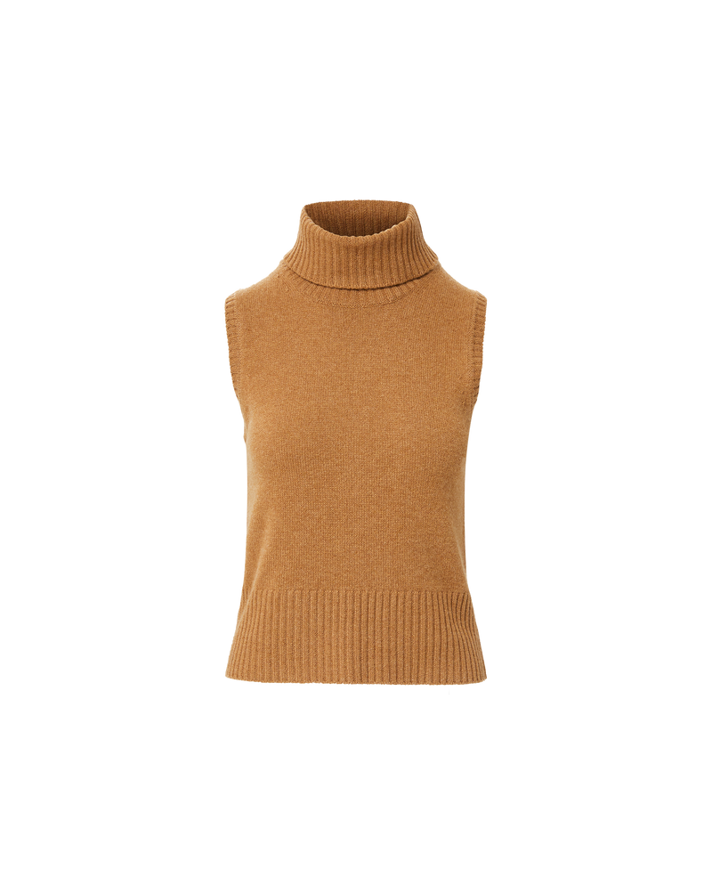 Veronica Beard Mazzy Cashmere Sleeveless Sweater - Dark Acorn Melange