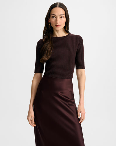 Veronica Beard Emil Cashmere Pullover - Dark Currant