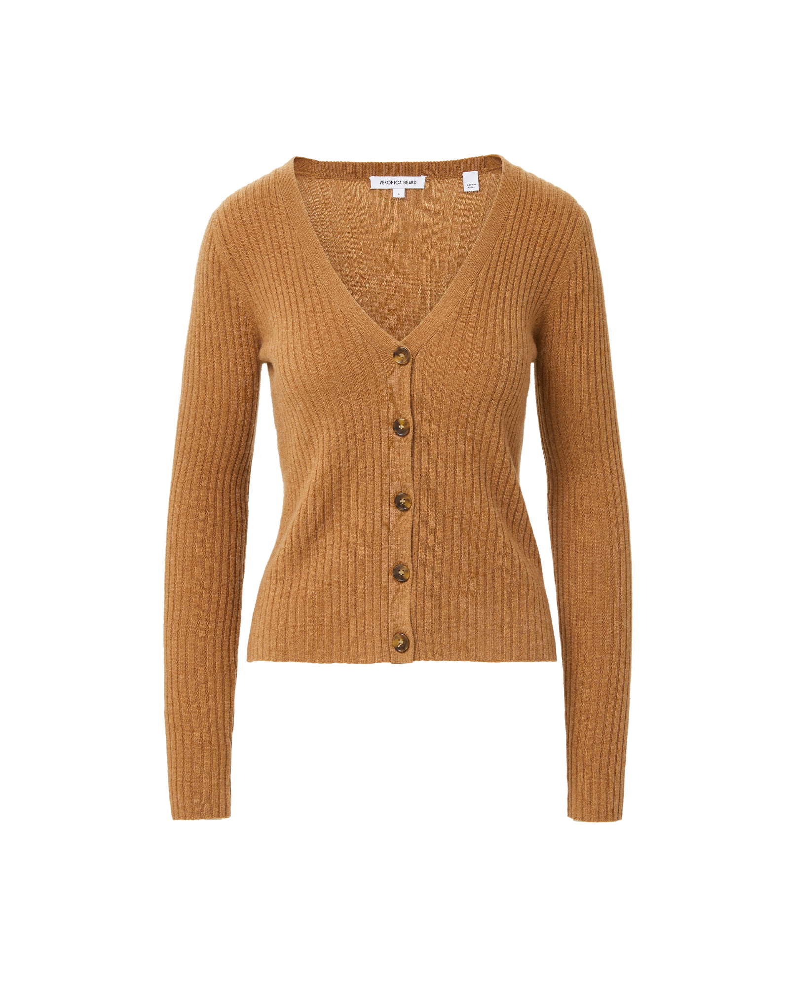 Veronica Beard Thelma Cashmere Cardigan - Dark Acorn Melange