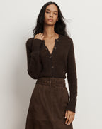 Veronica Beard Gilmour Mohair Cardigan - Dark Umber