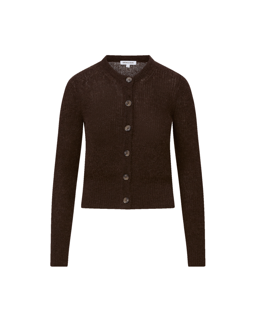 Veronica Beard Gilmour Mohair Cardigan Dark Umber