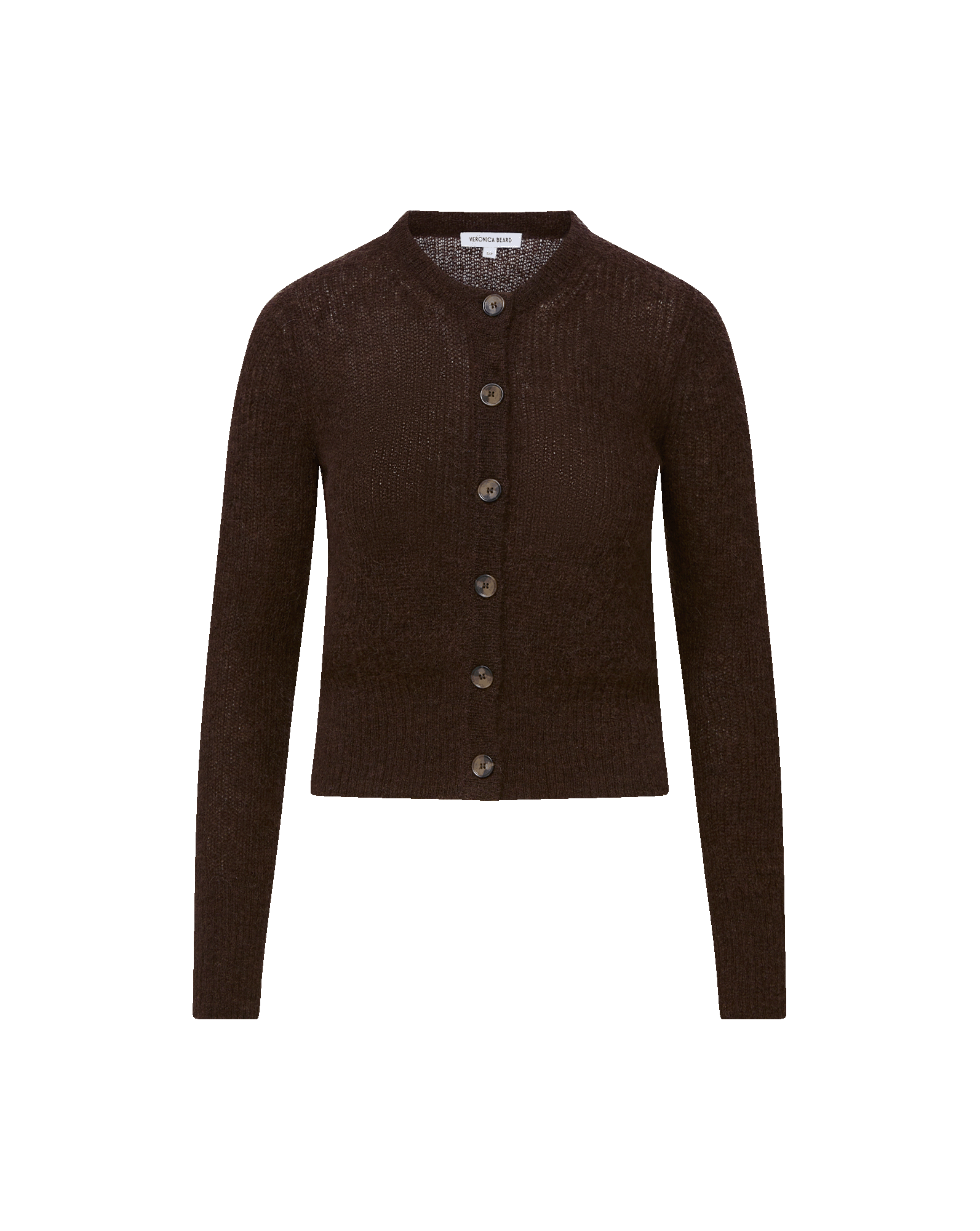 Veronica Beard Gilmour Mohair Cardigan Dark Umber