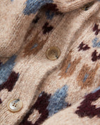 Veronica Beard Christina Fair Isle Cardigan - Oatmeal Melange Multi