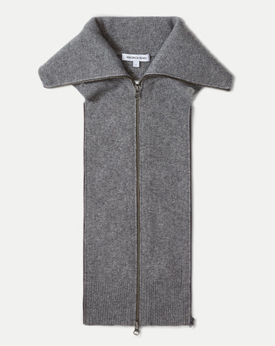 Veronica Beard Beach Cashmere Dickey - Medium Heather Grey