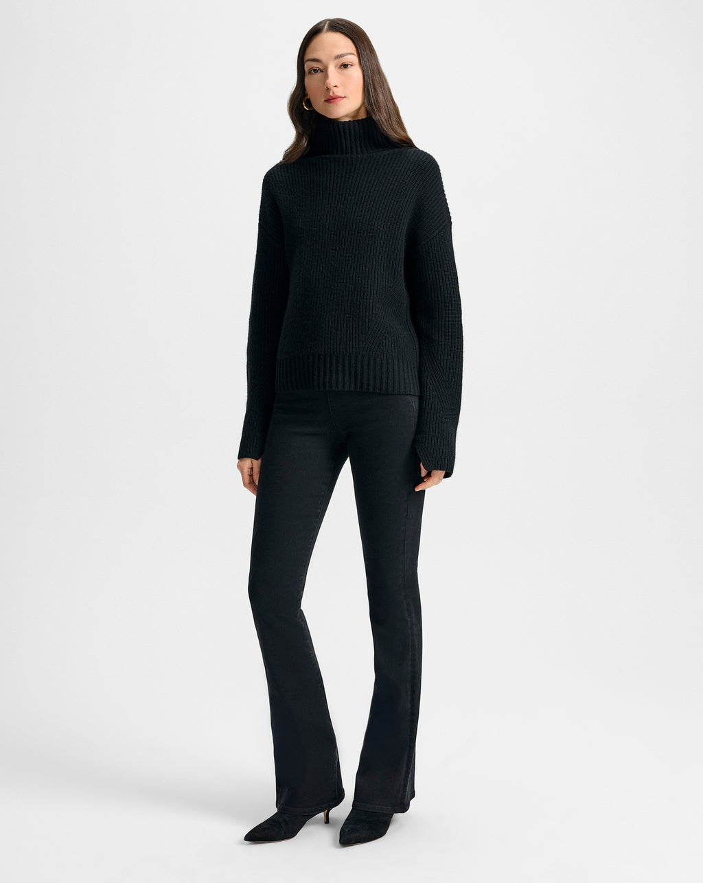 Veronica Beard Matilda Cashmere Turtleneck Sweater - Black