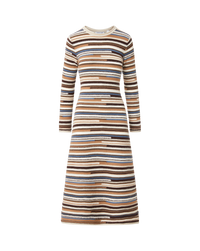 Veronica Beard Sanders Knit Maxi Dress Dark Acorn Multi