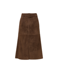 Veronica Beard Alexie Suede Midi Skirt - Mocha