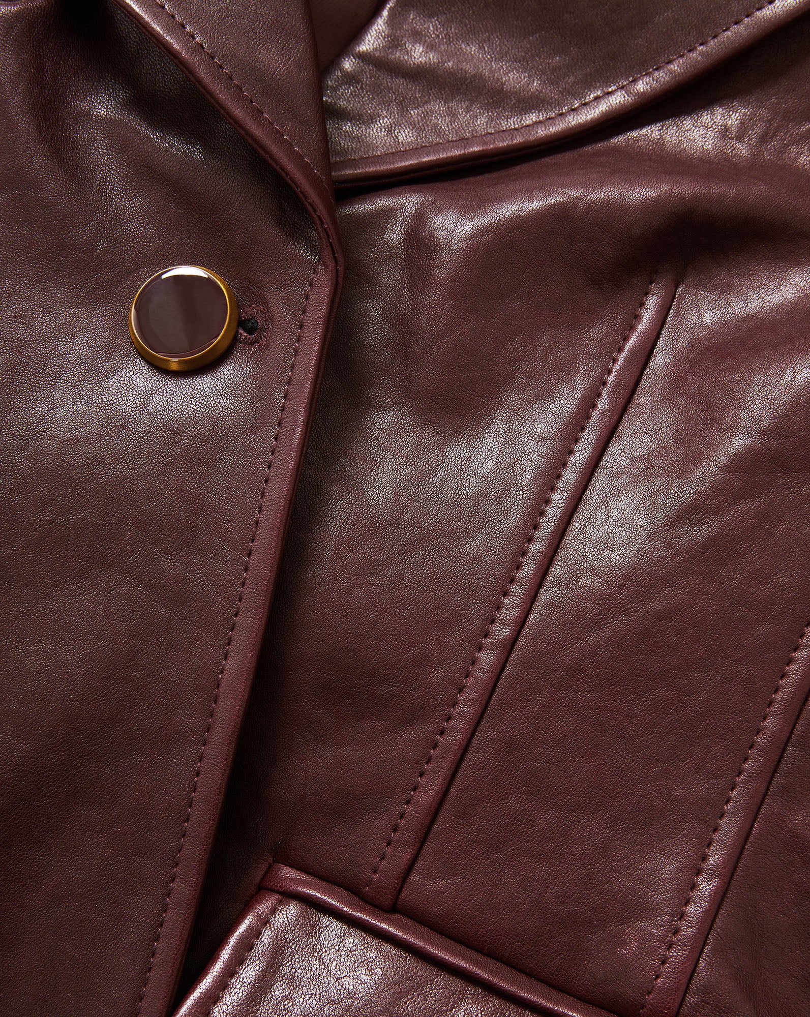 Veronica Beard Kessler Leather Dickey Jacket - Raisin