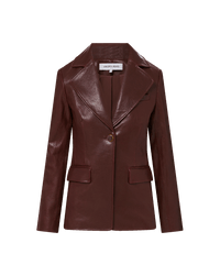 Veronica Beard Kessler Leather Dickey Jacket - Raisin
