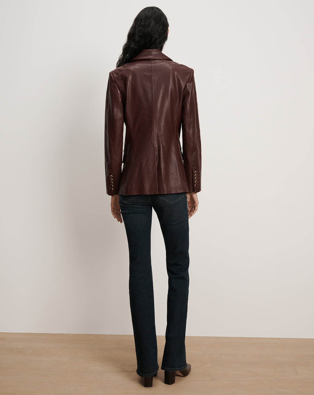 Veronica Beard Kessler Leather Dickey Jacket - Raisin