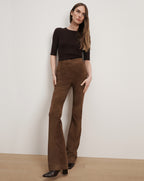 Veronica Beard Gracie Suede Flare Pant - Mocha