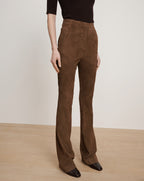 Veronica Beard Gracie Suede Flare Pant - Mocha