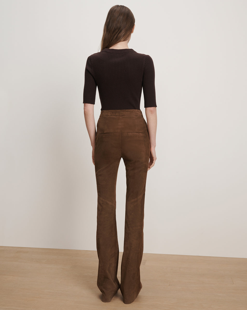Veronica Beard Gracie Suede Flare Pant - Mocha