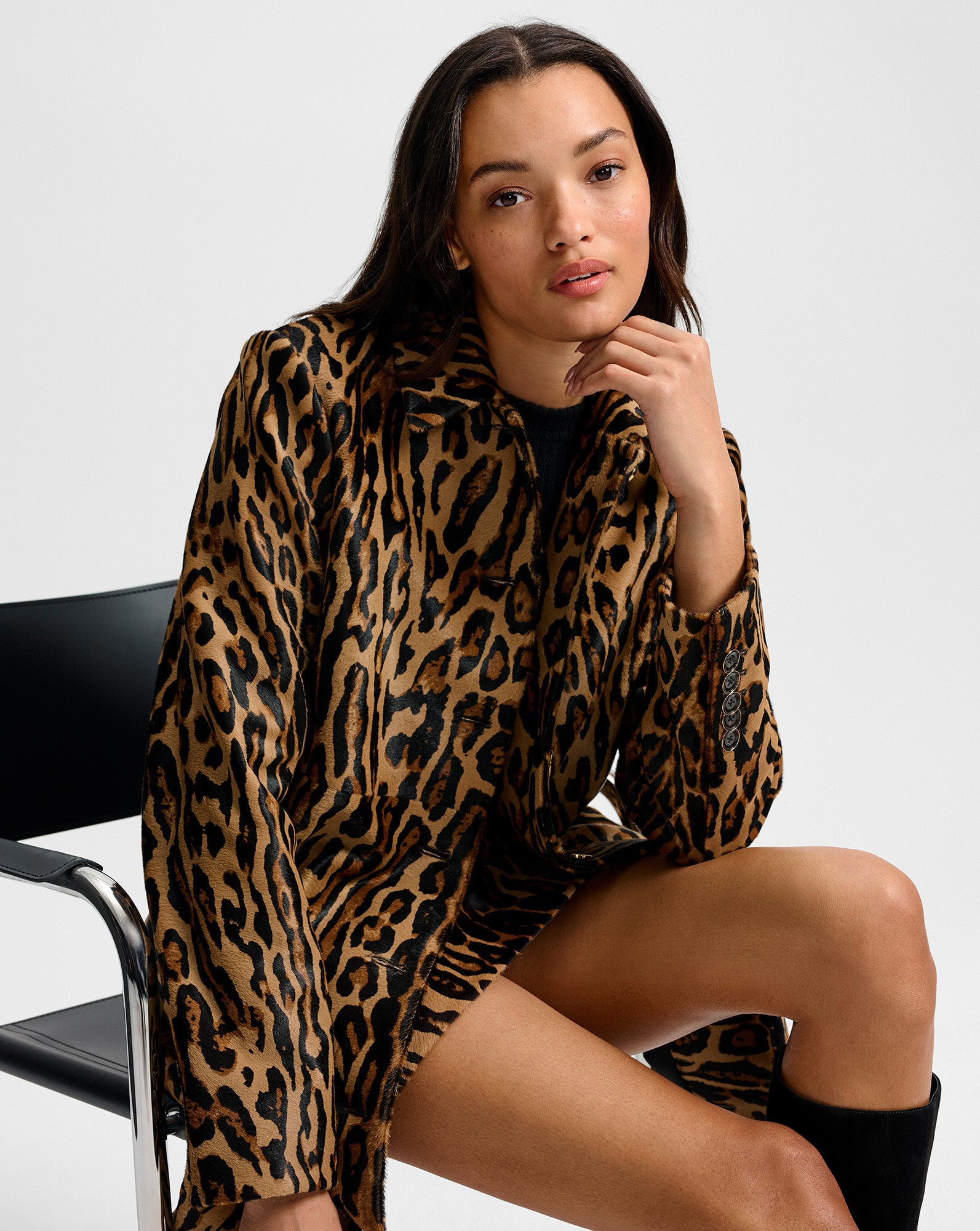Veronica Beard Ohemia Calf Hair Mini Skirt - Camel Multi