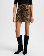 Veronica Beard Ohemia Calf Hair Mini Skirt - Camel Multi