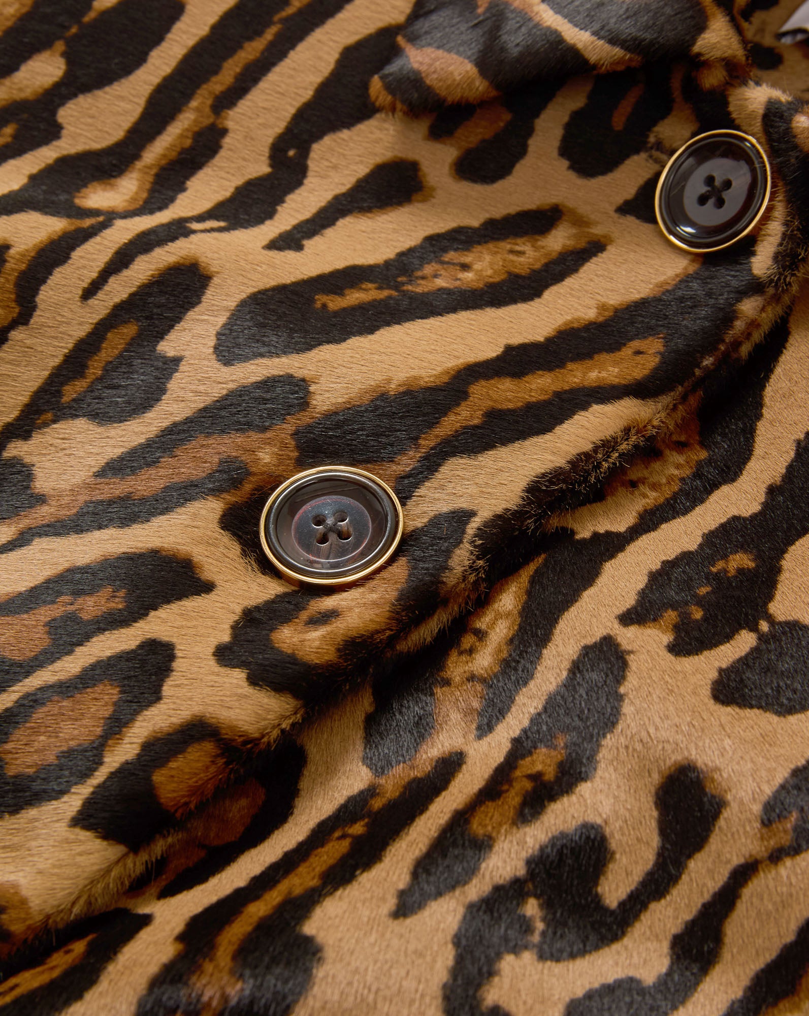Veronica Beard Shelley Calf Hair Dickey Coat - Camel Multi