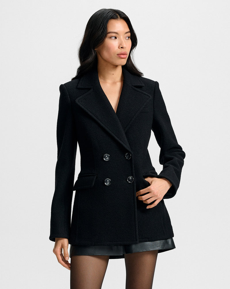 Veronica Beard Duran Wool Coat - Black