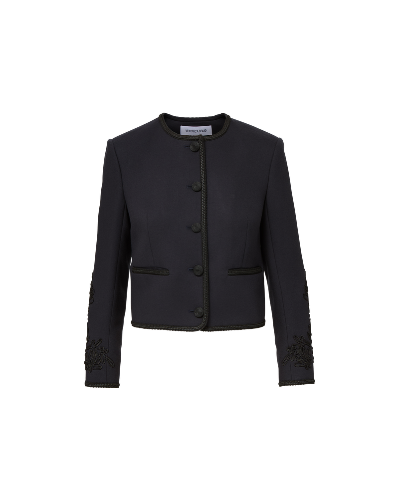 Veronica Beard Latrell Embroidered Jacket - Navy