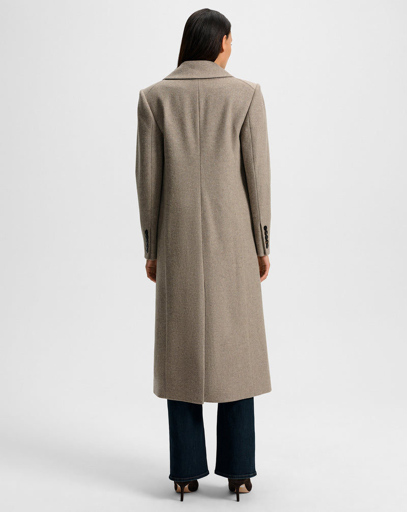 Veronica Beard Seth Wool-Cashmere Dickey Coat - Taupe Melange