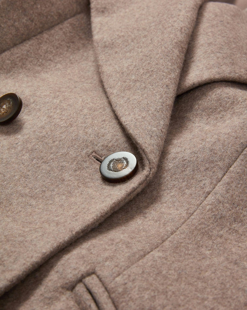 Veronica Beard Seth Wool-Cashmere Dickey Coat - Taupe Melange