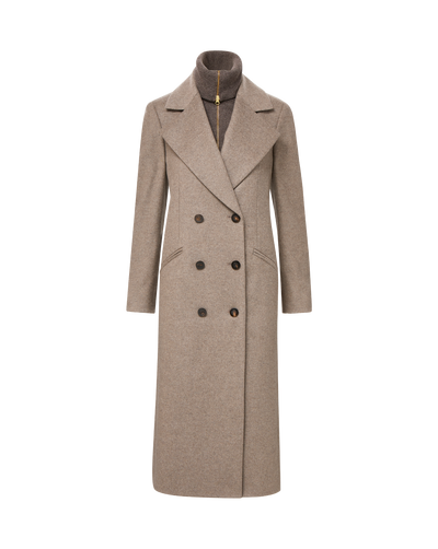Veronica Beard Seth Wool-Cashmere Dickey Coat - Taupe Melange